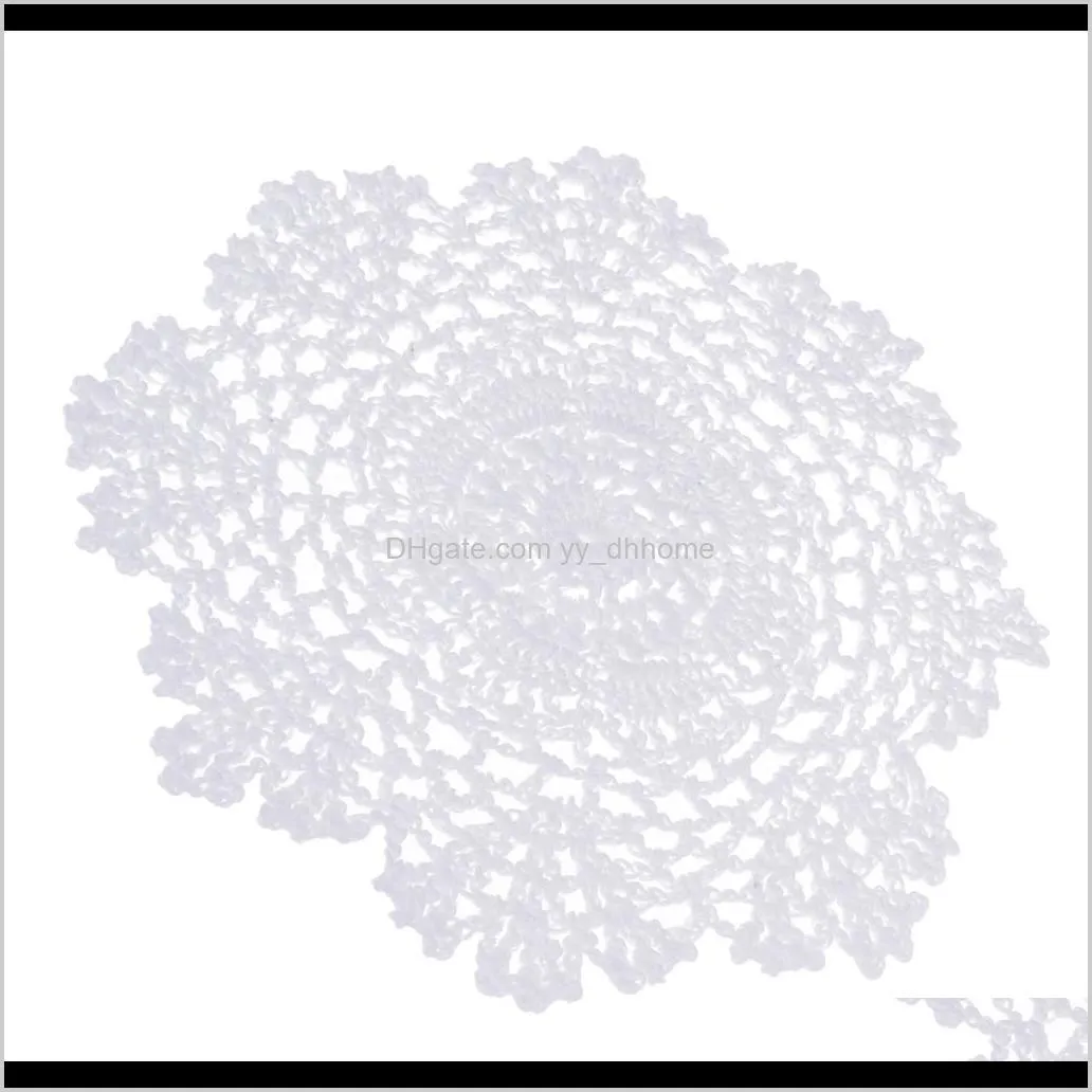 1 piece white handmade crochet cotton lace table mat coaster placemats doilies for home kitchen table decoration 20cm 30cm