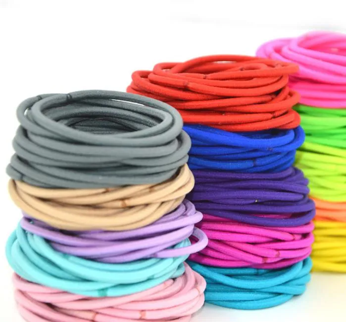 kids JD Scrunchies Hair Ring candy color Rubber ponyholder girls Ponytail Holder hair Circle Elastic Band Ropes Hair Accessories sale