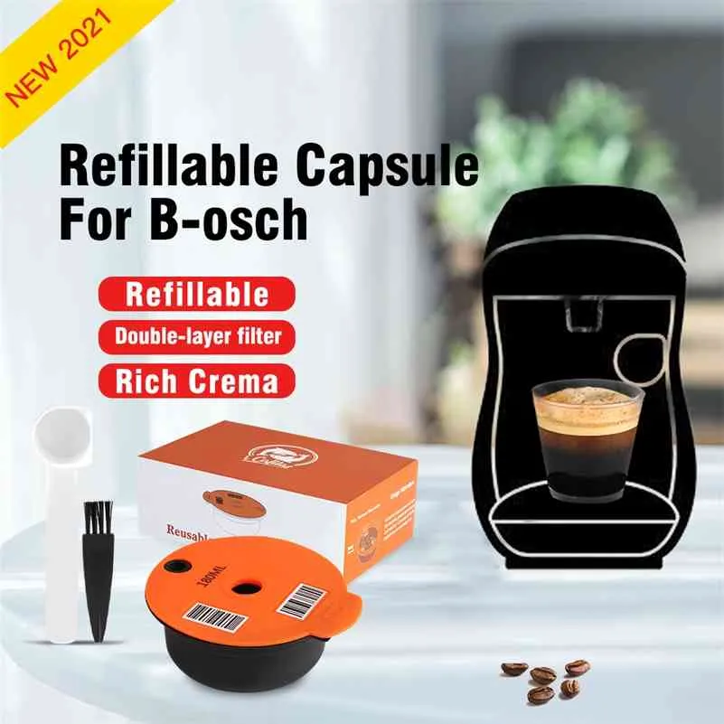 Capsules de café recarregável compatível com -3 máquina -2 reutilizável café pod crema fabricante eco-friendly 210712