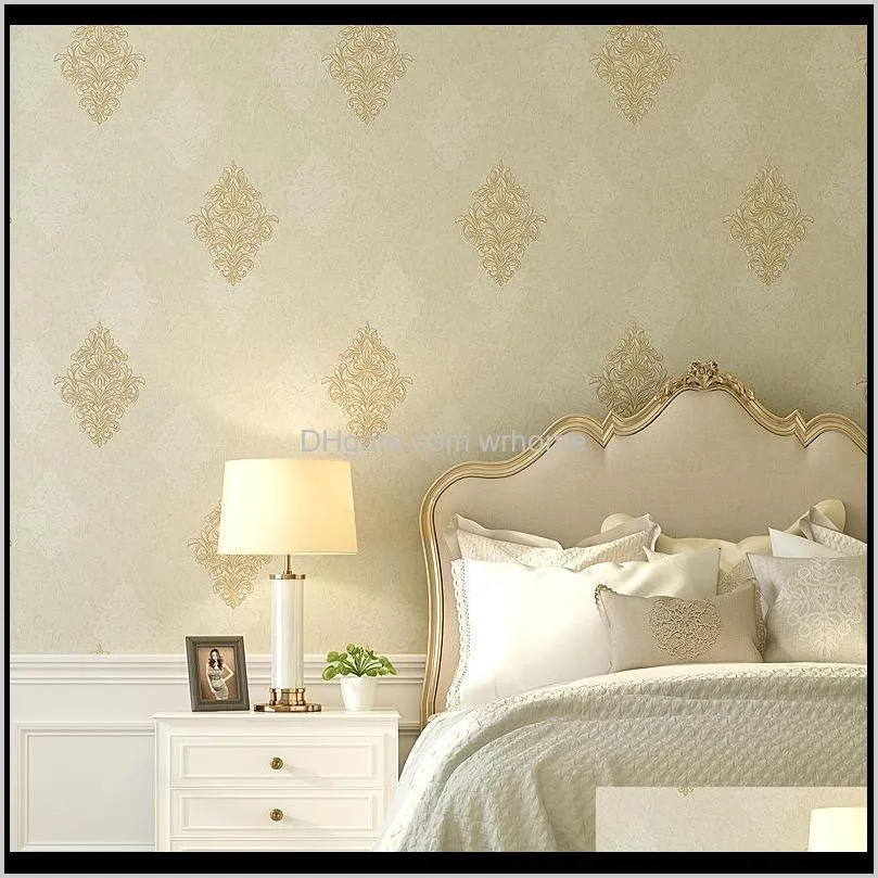 Roll Wallpaper Fine Embossed Living Room Bedroom 3D Simple European Style Non Woven Home Decoration U134 Wallpapers