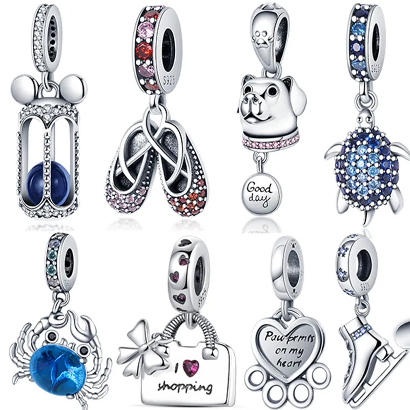 100% 925 Sterling Silver Zirkoon Charms Fit Pandora Armband voor Dames Mode Fijne Sieraden