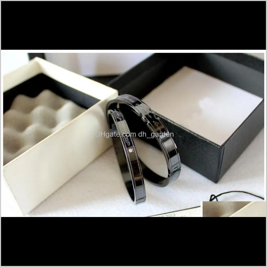 New Korean Fashion Couple Bracelet Couple Titanium Steel Rose Gold Bracelet Love Oath Bracelet free shipping