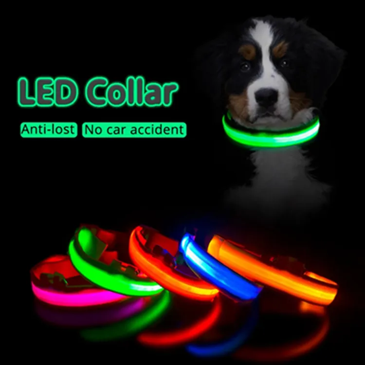 LED DOGカラーアンチロスト/犬用の自動車事故の襟を避ける子犬ドッグコラーリードLEDSUPPLIES PET PRODUCTS WLL632