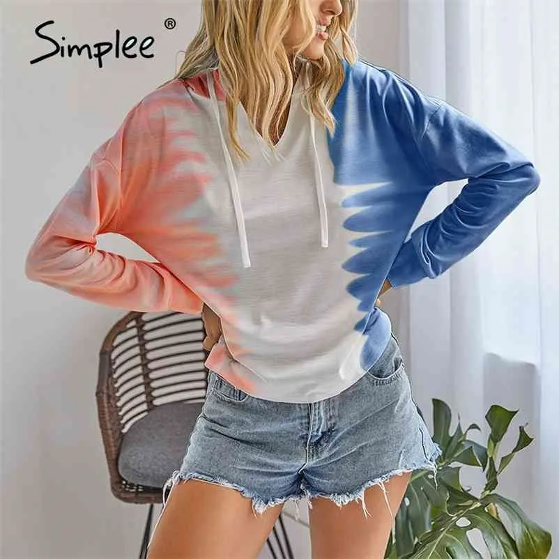 カジュアルなタイ色のルーズプラスサイズの女性パーカーシャツハイファッション原宿フード付きレディース秋のスウェットシャツ210414
