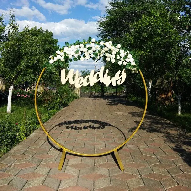 Party Decoration 2M Wrought Iron Wedding Arch Round Backdrop Stand Birthday DIY Stage Circle Outdoor Arche Mariage Ballon Deco