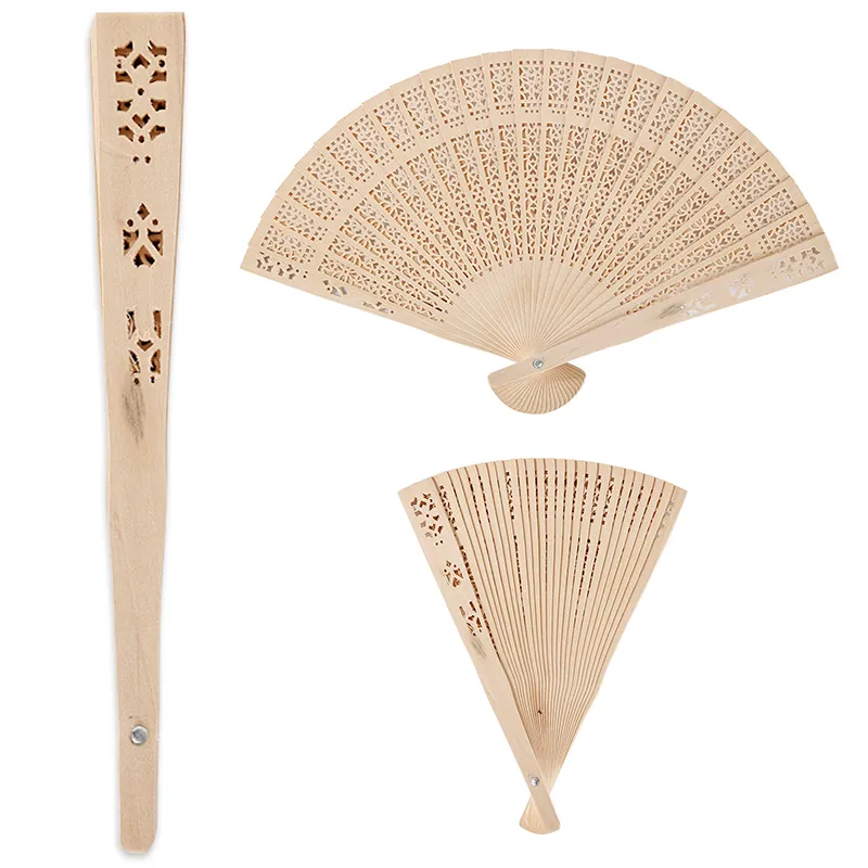 Vintage Style Party Favor Wood Folding Wentylator Chiński wzór Art Craft Prezent Spersonalizowane Grawerowane Ręcznie Drewniane Fold Fan Fans