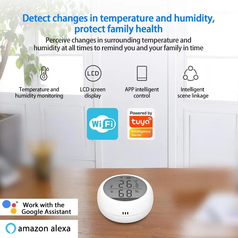 Smart Home Control 5 stuks TUYA WIFI Thermometer Sensor Sensor Ondersteuning Google en Alexa Family Intelligence System accessoire-tools