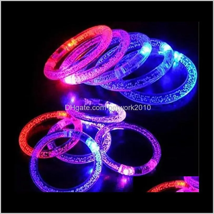 led glitter bracelet bandgle led crystal gradient color hand ring acrylic glow flash light sticks party dance xmas supplies toys