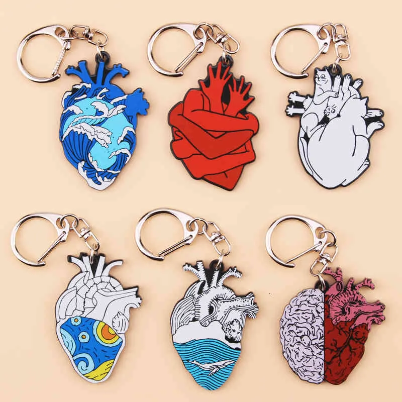 Anatomical Heart Keychain Anatomy Heart Neurology Key Chain For And