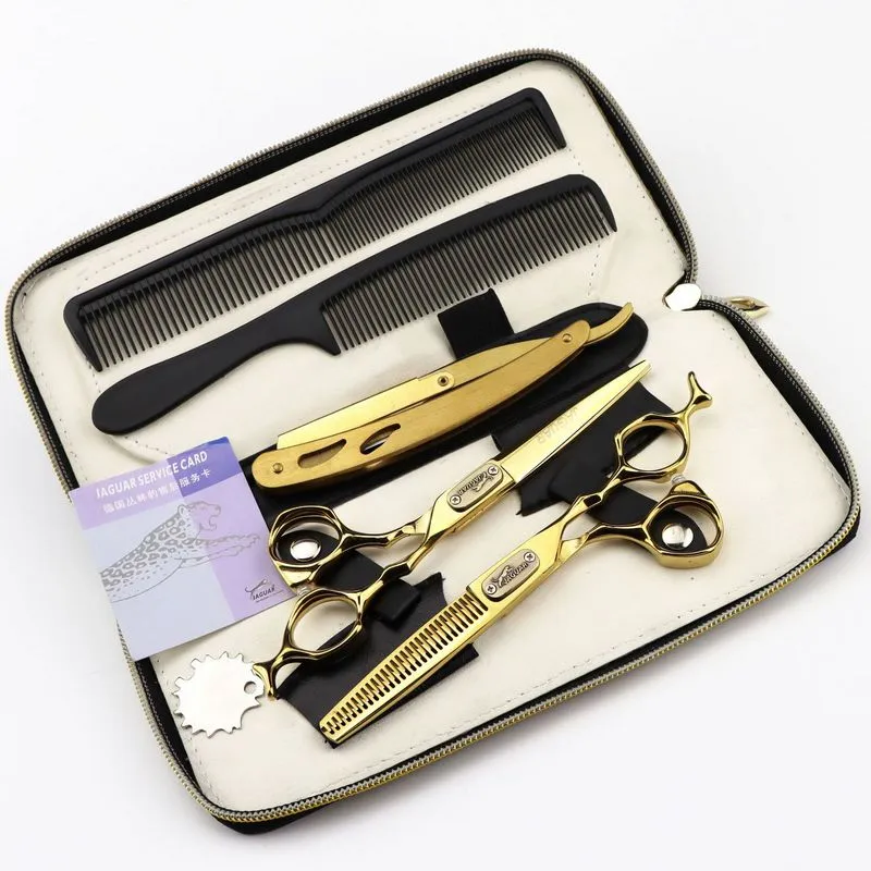 superior quality JAGUAR XMQ-02 barber cutting/thinning hair scissors kit with retail leather case