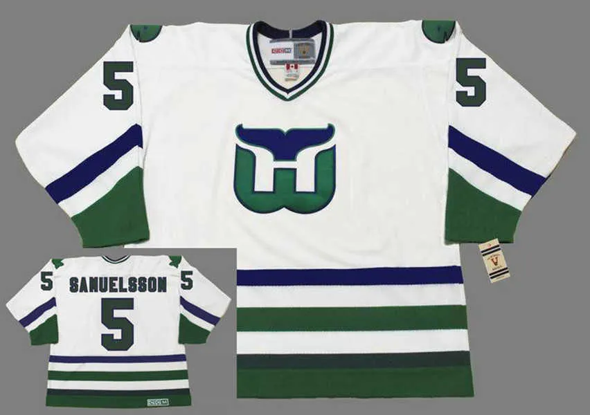 Maillot de hockey sur glace rétro vintage Ron Francis Hartford Whalers # 10 pour hommes 11 KEVIN DINEEN 5 Ulf Samuelsson 16 Pat Verbeek