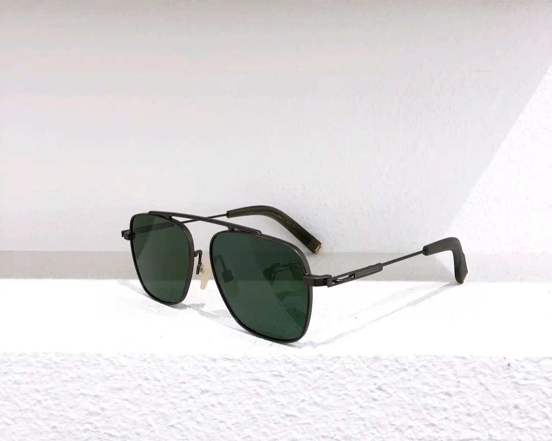 Occhiali da sole quadrati vintage Occhiali da sole neri con lenti verdi Sonnenbrille Occhiali da sole da guida da uomo Occhiali da sole per le vacanze con scatola