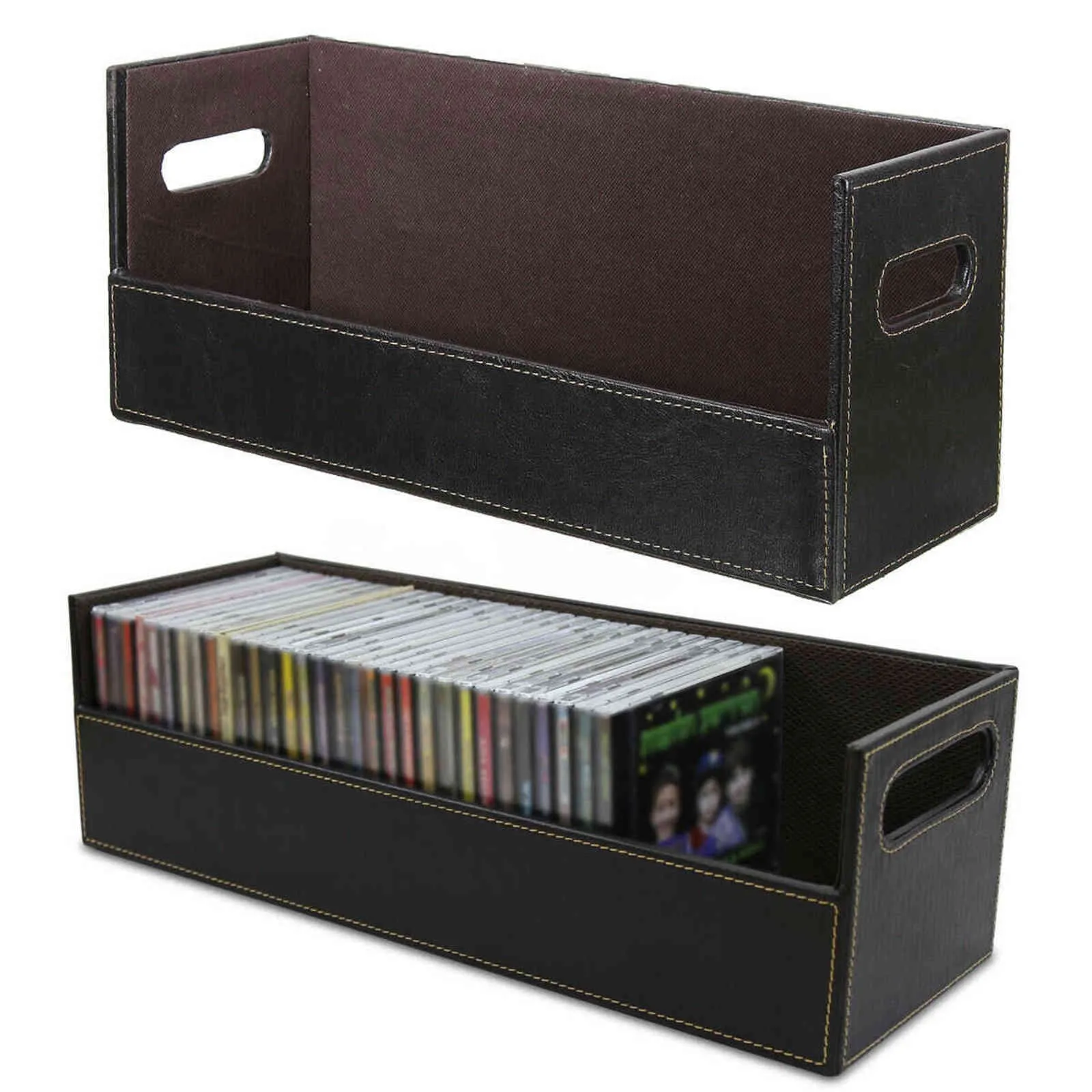 Electronics Storage Racks Box Bamboo Electronics Storage Box Disc Organizer Rack Holder Clear Single ...