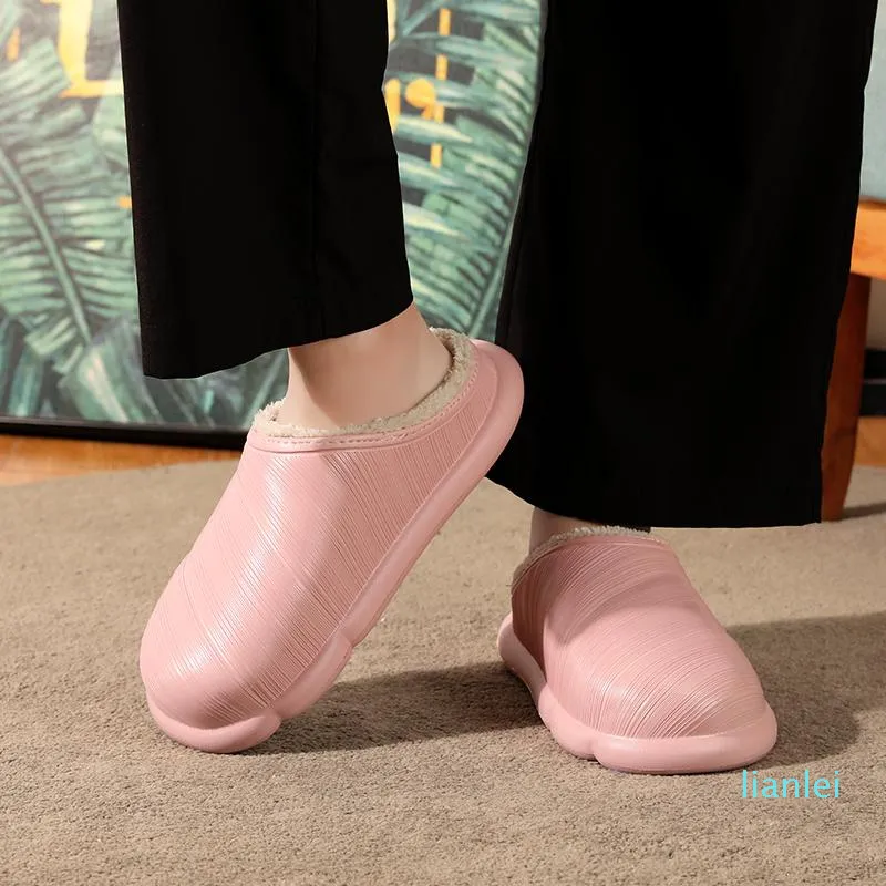 Slippers vrouwen bont thuis vrouw schoenen flats katoen vrouwelijke mannelijke pluche slip op paar huis dia's harige binnen