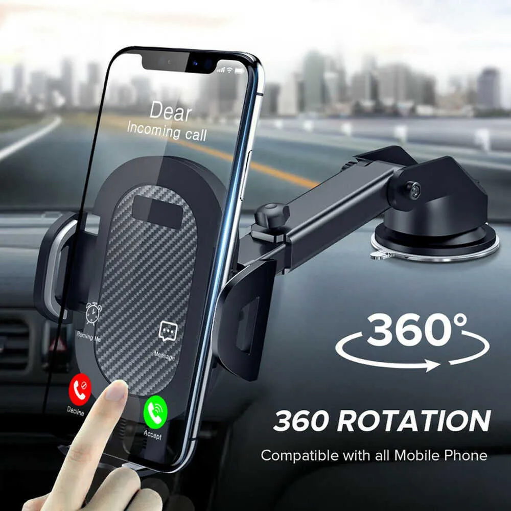 Sucker Auto Telefoon Houder Mount Stand GPS Telefon Mobiele Mobiele Ondersteuning Voor iPhone 12 11 Pro Max X 7 8 plus Xiaomi Redmi Huawei335p