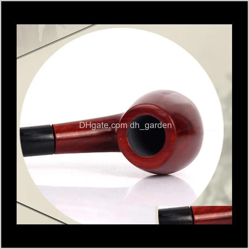 classic tobacco pipe fine and durable sandalwood dark wooden pipe smoking pipe portable easy to clean vt0180