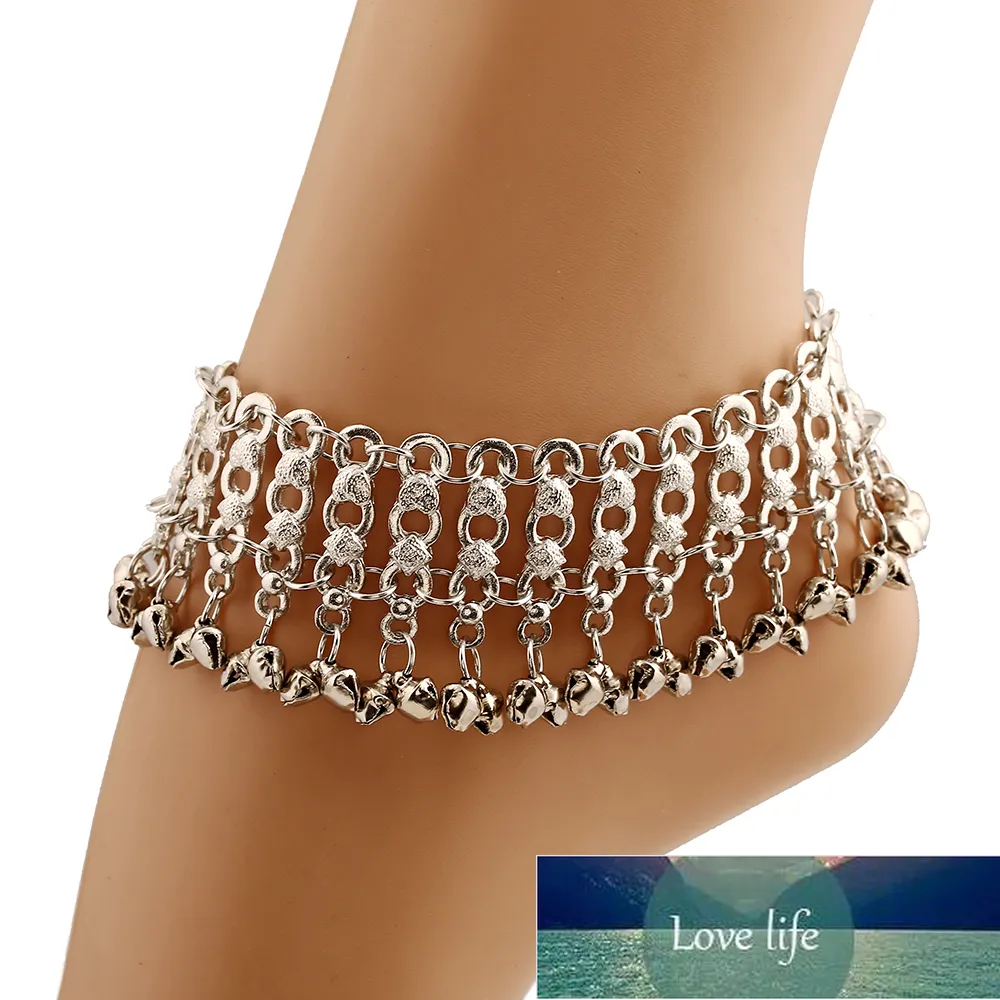 Sexig Sommarstrand Charms Anklets För Kvinnor Lovely Silver Plated Tassel Bells Ankel Armband Barefoot Sandaler Fotkedja Smycken Fabrikspris Expert Design