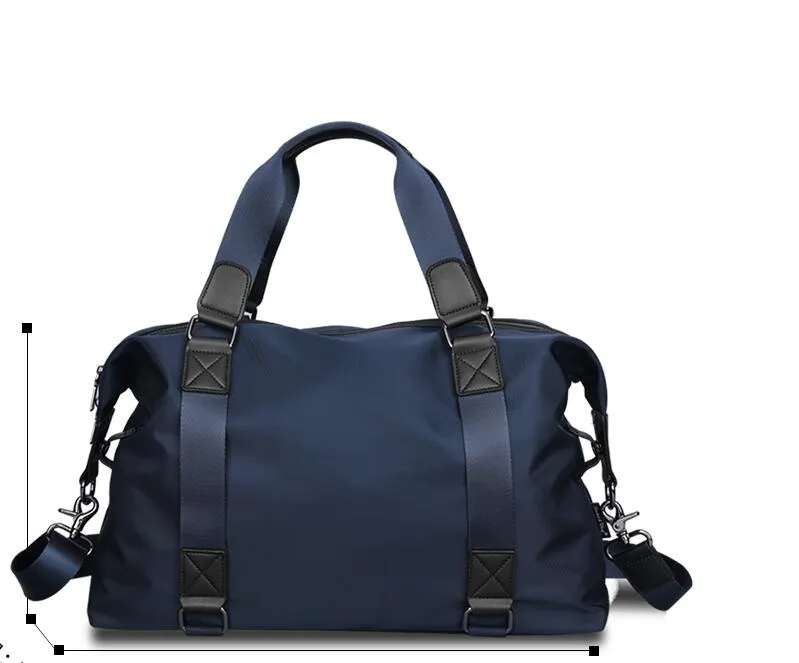Luxury Designer Travel Plain Black Duffle Bag 55cm Leather Luggage