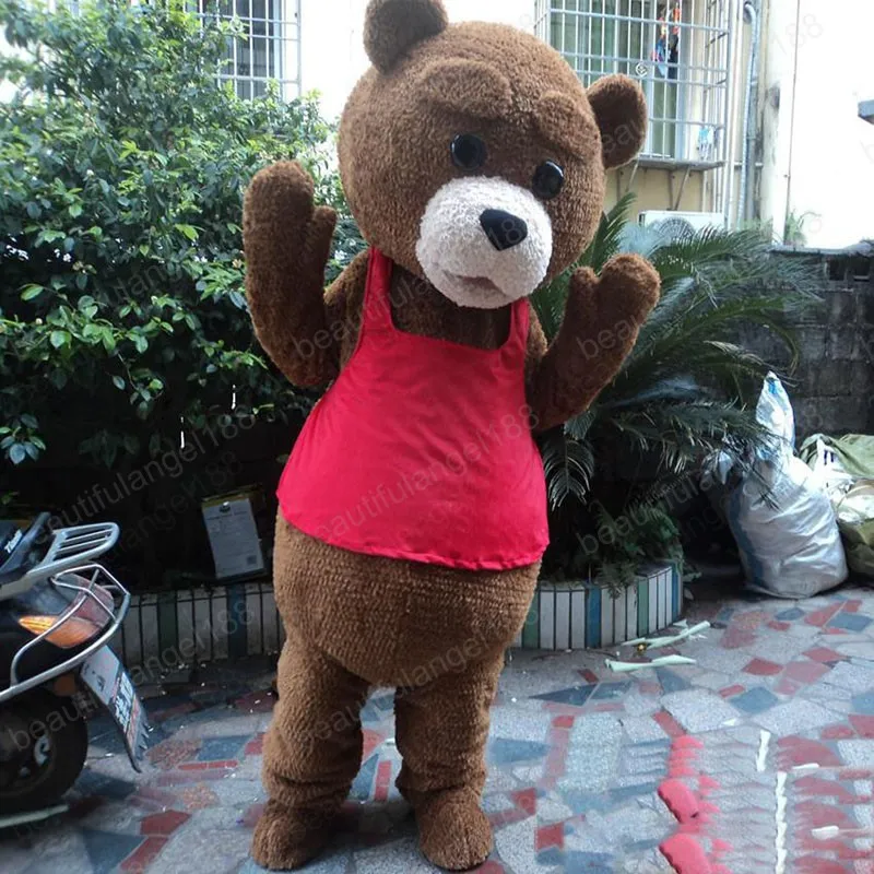 Halloween Brown Teddy Bear Mascot Costume High Quality customize Cartoon Plush Animal Anime theme character Adult Size Christmas Carnival fancy dress