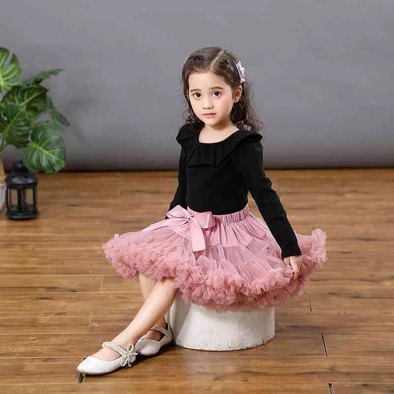 Drop Shipping 1-15y Kızlar Tutu Etek Kabarık Çocuk Bale Çocuklar Pettiskirt Bebek Kız Etekler Prenses Tül Parti Dans Etekler 210331