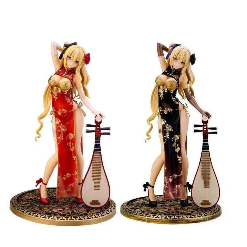 Anime AlphaMax SKYTUBE Fantasia Lótus Dourado Cheongsam Ameixa Vaso Dourado Garrafa PVC Figura de Ação Modelo Colecionável Brinquedos Boneca Presente Q0722