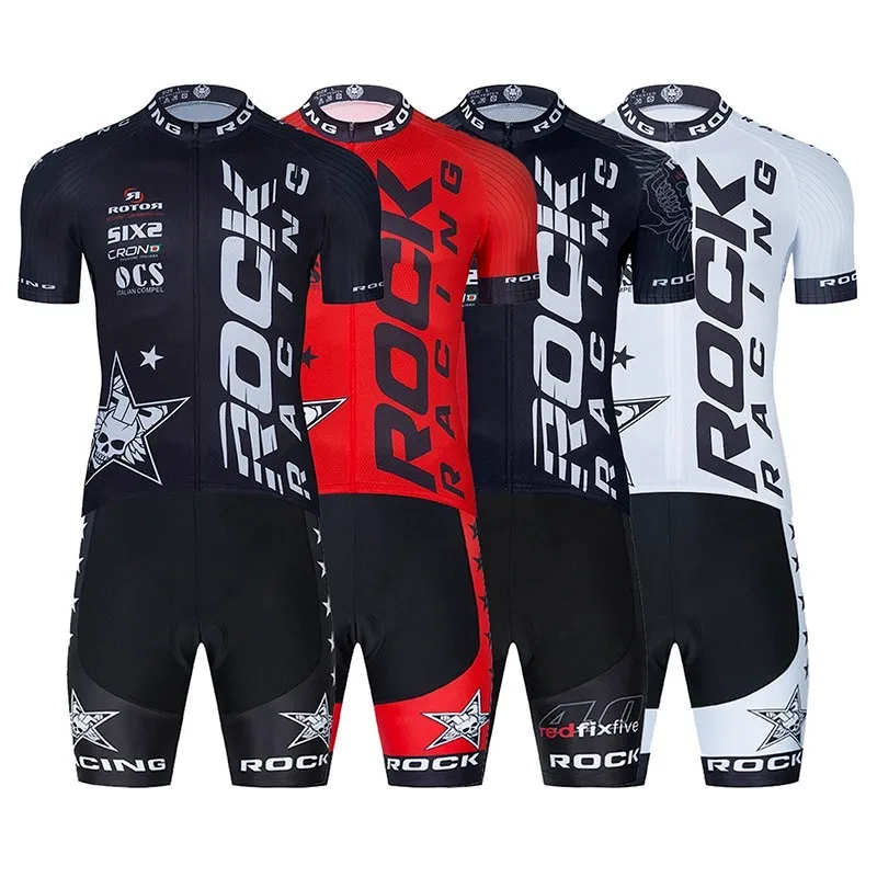 Rock Racing Cycling Team Jersey 20D Bike Shorts Set Ropa Ciclismo Mens MTB Uniform Summer Bicycling Maillot Bottom Clothing