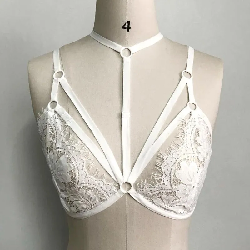 Sexy Camisoles Harness For Women Floral Lace Bralette Bustier Cage