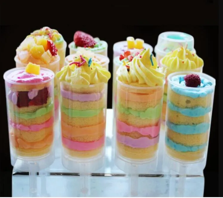 Qualität Push Up Popu Container Cupcake Kunststoff Lebensmittelqualität Deckel Kuchenbehälter für Partydekorationen Runde Form Werkzeug