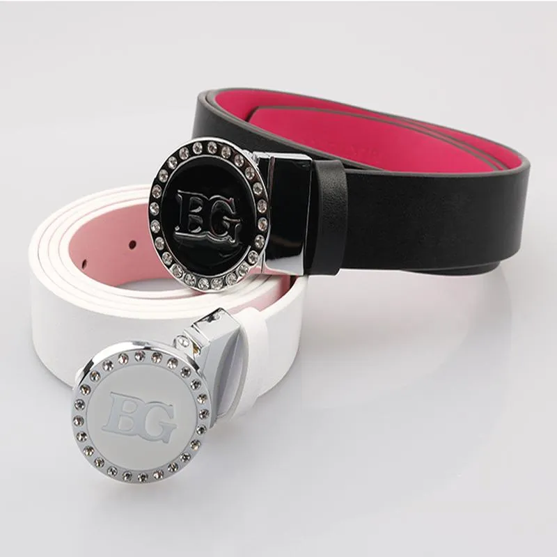 Apoio da cintura Golfe Ladies Belt Rotary Buckle Double-sides Use couro versátil moda feminina Salia pode ser cortada