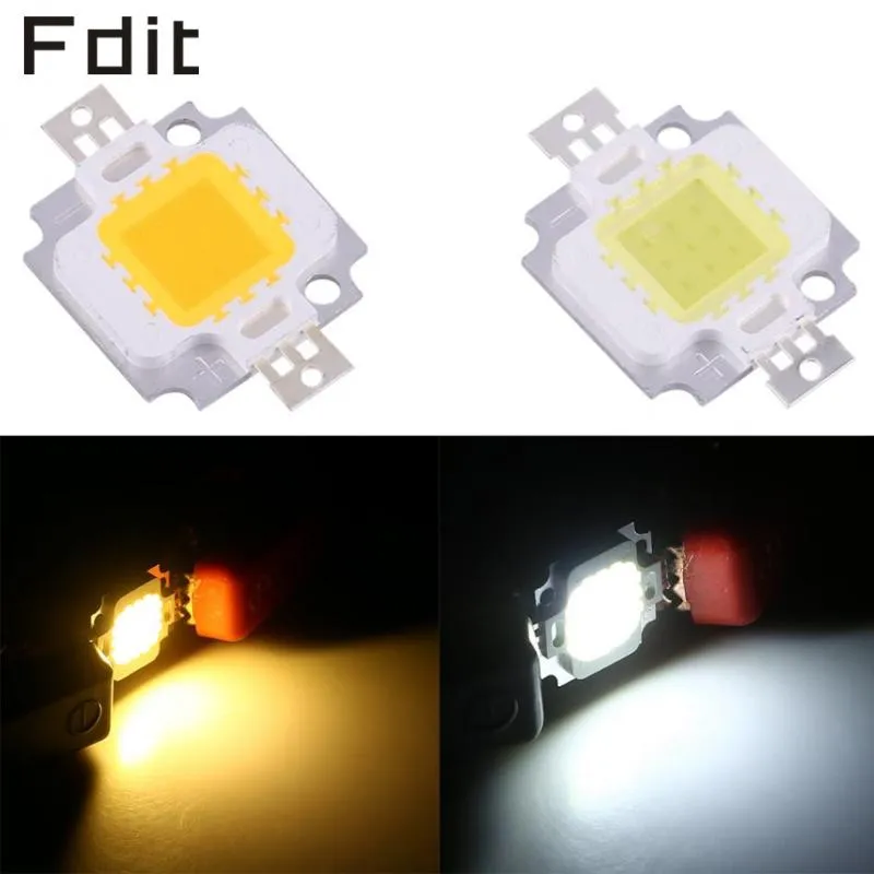 Perles légères 10pcs 10W CHIPE DE lampe à LED chaude / frais blanc SMD COB DC 9-12V pour le remplacement de l'ampoule d'inondation