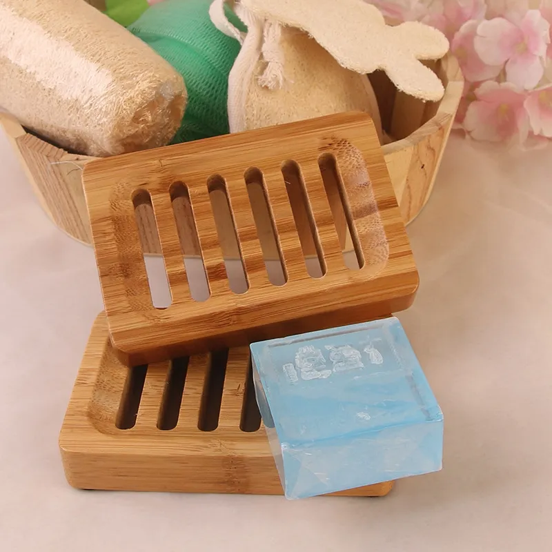 Household Soap Boxes Bamboo Square Soaps Holders Drainage Bathroom Storage Supplies 5 2zz Q2