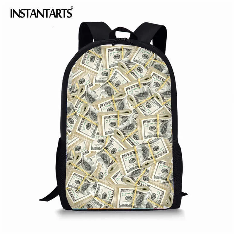 Instartarts Funny Dollar Drukowanie College Plecaków Plecak Laptop Plecak Dla Nastolatek Mody Dla Dzieci Torby Szkolne Dziewczyny Boy X0529
