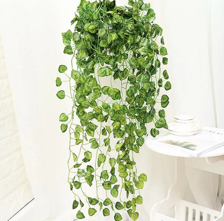 Party Supplies Artificial Ivy Garland Foliage Green Leaves Fake Hanging Vine Plant Rattan for Wedding Garden Wall Decoration Home Decor SN2715