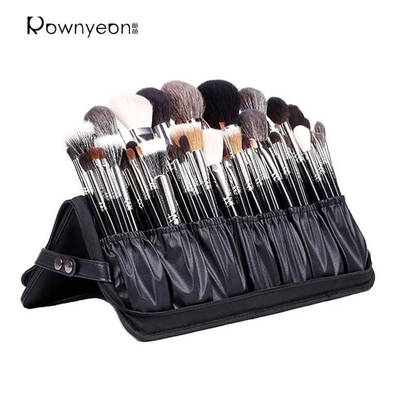 Organizador Rownyeon Bag Bag Cepina Soporte de cepillo de maquillaje Profesional Set Organizador Negro (solo Case de cepillos) 202211