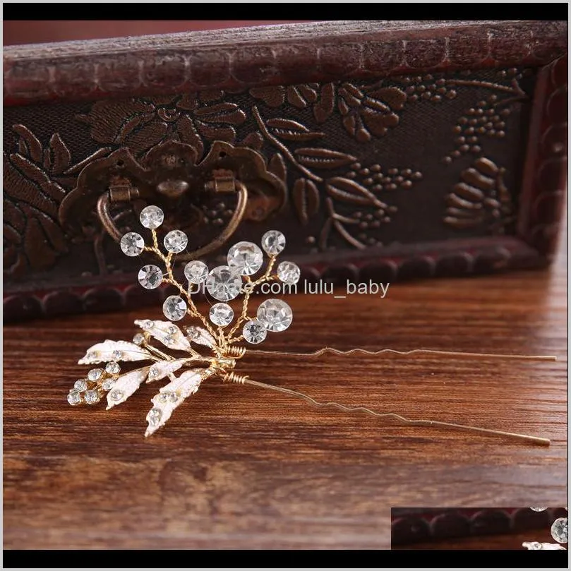 luxury gold color crystal floral bridal hair comb wedding head piece ladies wedding hair accessories brides gift