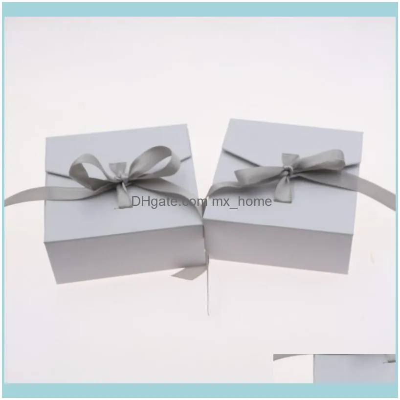 Gift Wrap Jewelry Boxes Paper Multicolor Ribbon Bowknot For Necklace Earring Set Packing Display 8*8.3*3.5cm, 1 Piece