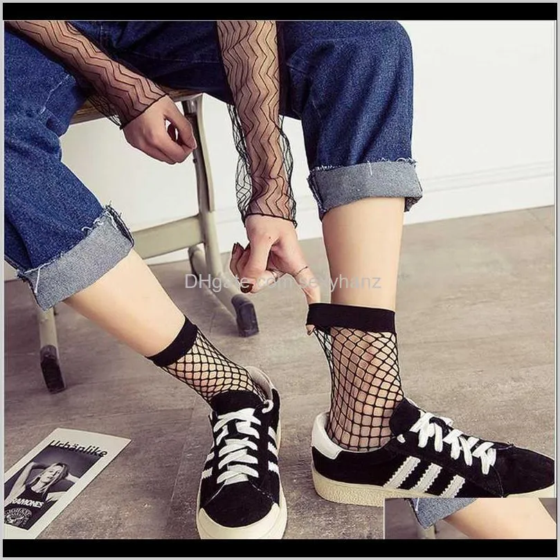 women girls see through casual fishnet ankle high socks ladies mesh lace fish net short socks 2019 new