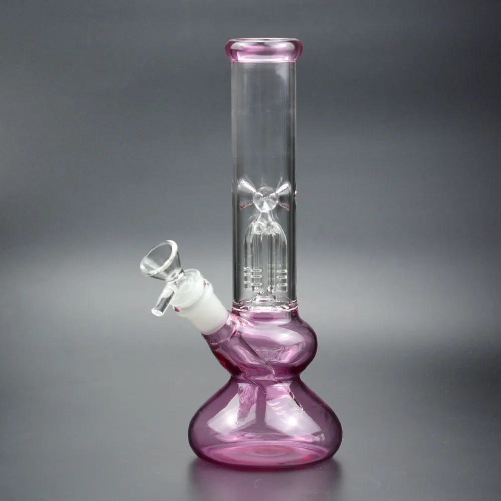 10 "Hookah Glass Bong 6 Arm Tree Perc Bongs Hat PercolatorシャワーヘッドウォーターパイプリサイクルーアイスアッシュキャッチャーストレートチューブオイルDABリグ喫煙シーシャ