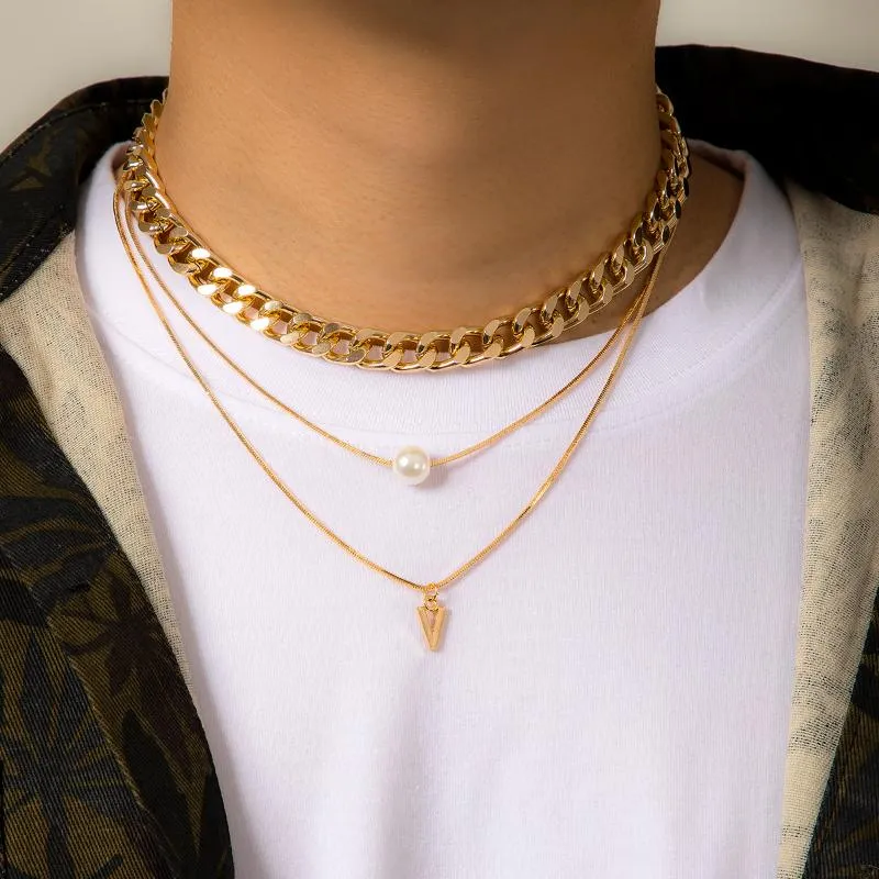 Pendant Necklaces Lacteo 2Pcs/Set Bohemian Shiny Imitation Pearls Necklace For Women Jewelry Vintage Metal Twist Chain Choker