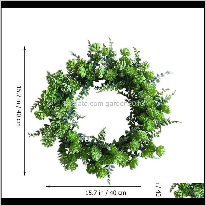 1pc artificial succulent wreath festival decorative garland hanging wreath decor