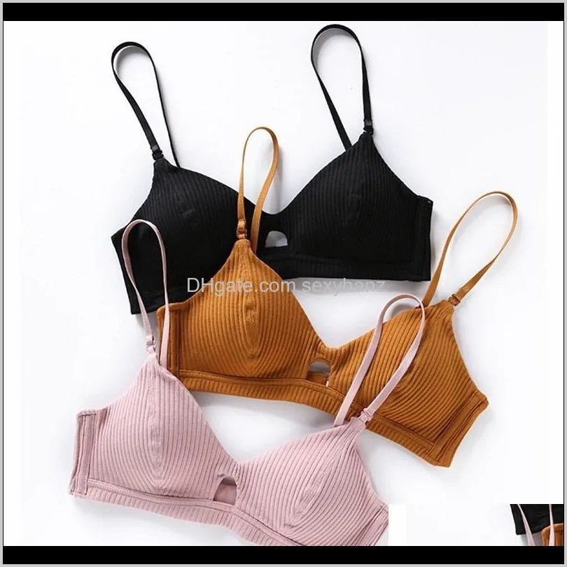 2019 high quality cotton push up bra and panties set fashion bra set women fashion stripes underwear