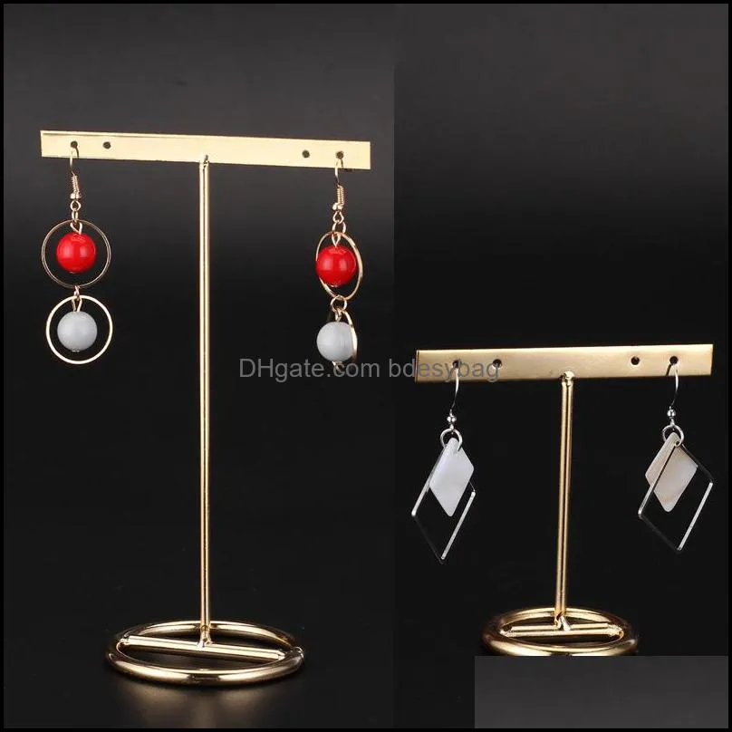 Jewelry Showcase Earring Display Stand Metal Cross Silver Gold Luxury Boutique Shelf Stud Drop Hoop Earrings Holder Prop Jewellery