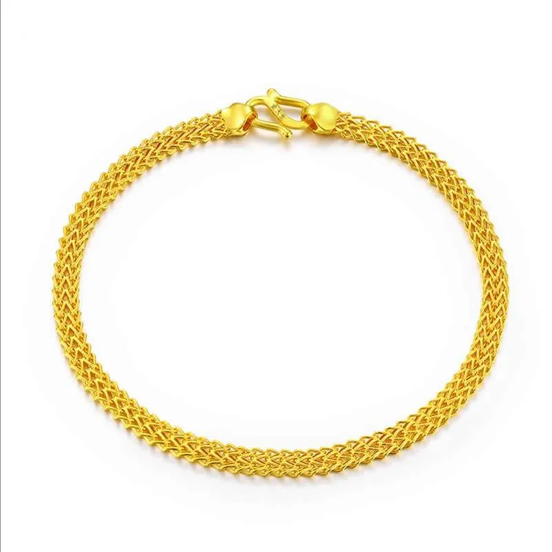 Autentico bracciale in oro puro massiccio 999/braccialetto di moda 6 g, catena