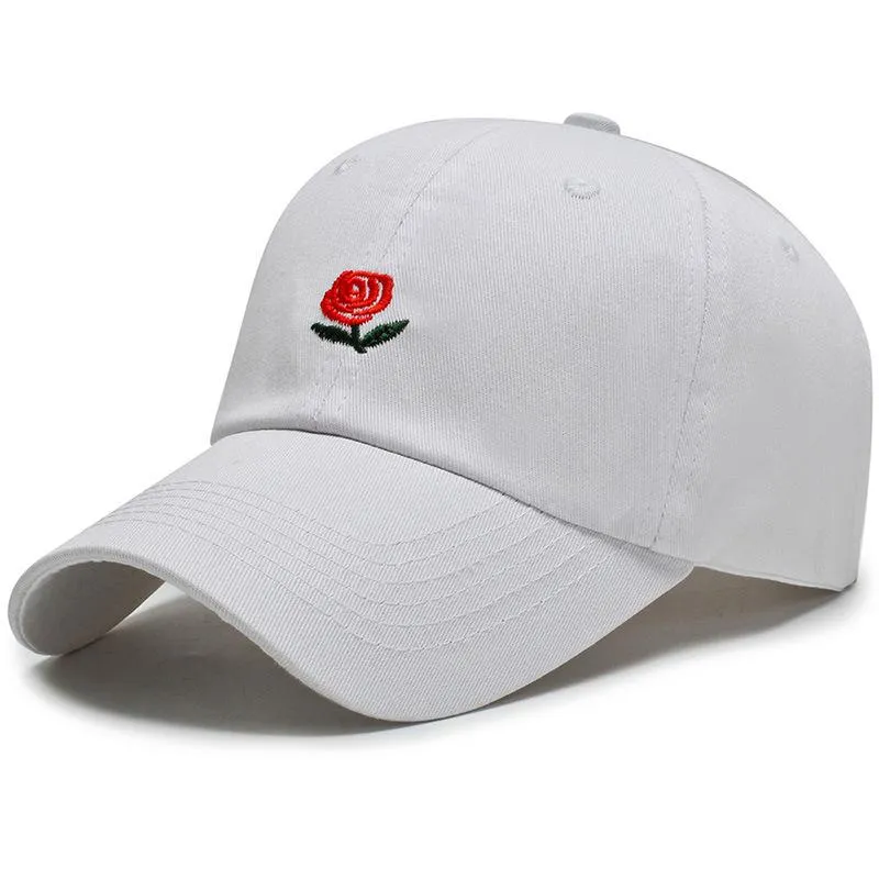 New Rose Baseball Hat Spring Summer Outdoor Sunscreen Embroidered Duck Tongue Hats Leisure Sun Cap