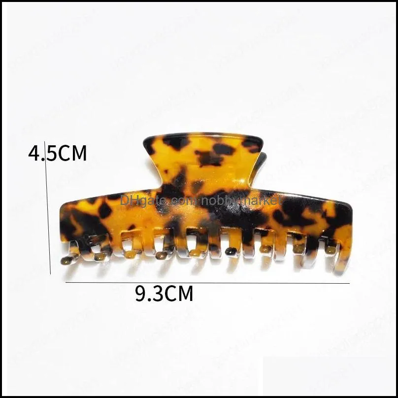 Big Size Women Girls Leopard acetic acid Hair Claw Clamps Woman Hair Clip Hair Accessories