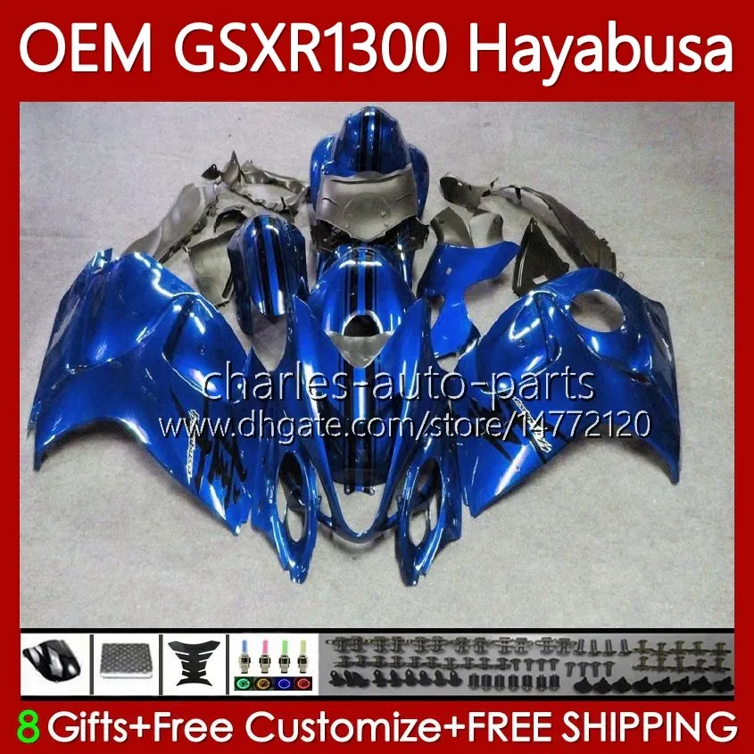 OEM Hayabusa voor Suzuki GSXR-1300 GSXR 1300 CC 1300CC 77NO.78 Metal Blue BLK GSXR1300 08 2008 2009 2010 2011 2012 2013 GSX R1300 2014 2015 2016 2018 2019 Fairing Kit