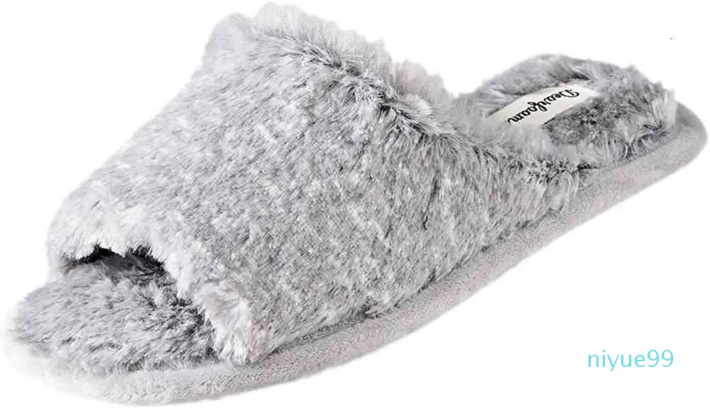 Winter Fur Slipper Dearfoams Kvinnors Faux Fur Closed Toe Scuff Slipper