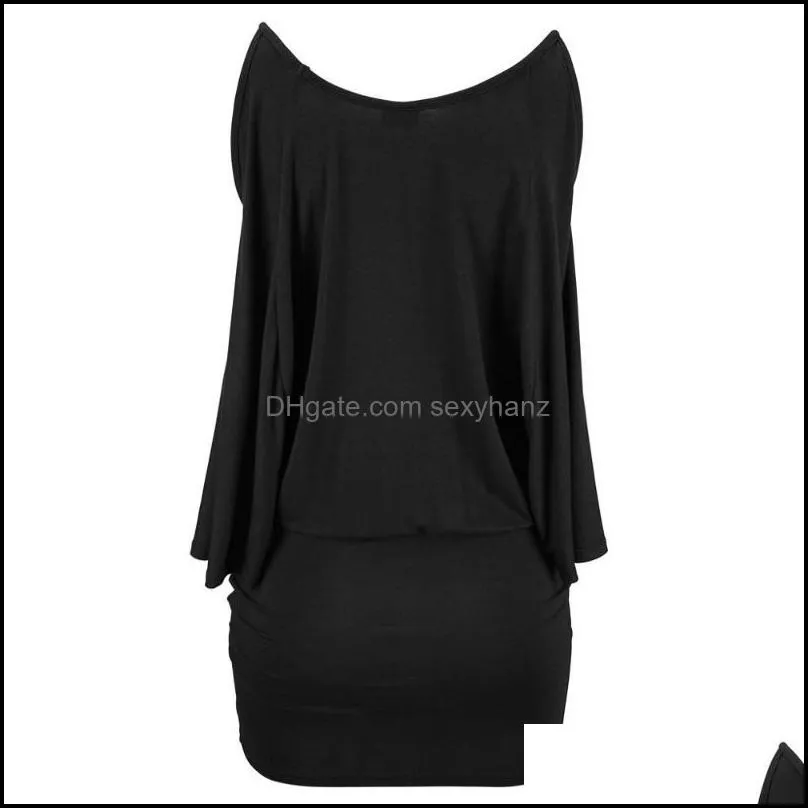 Party Dresses Womens Casual Loose Half SLeeve Dress Solid Sheath Sexy O Neck Night Mini Natural Sashes Beach 2021