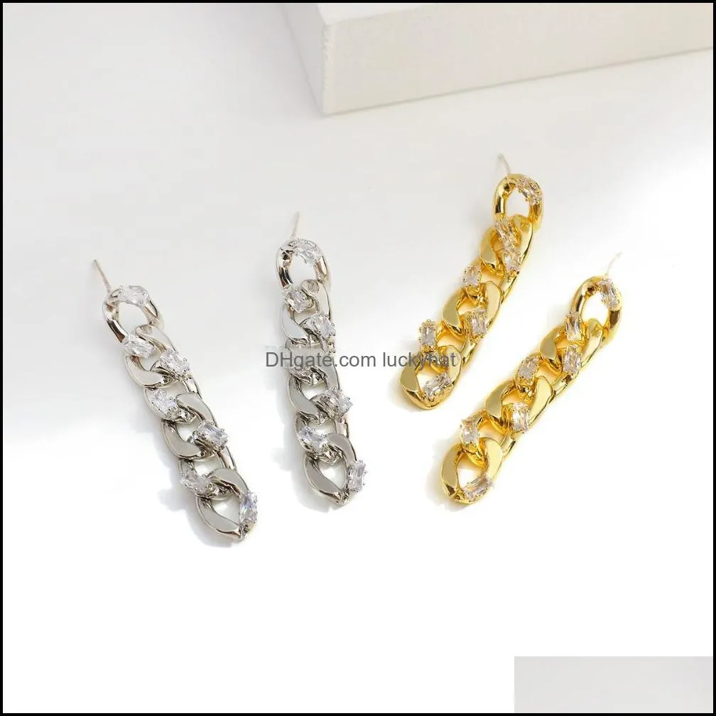 Ear Cuff JewelryCoreano Catena di metallo Dichiarazione di cristallo Orecchini lunghi punk per le donne Orecchino di moda Regalo femminile Drop Delivery 2021 Zsv30