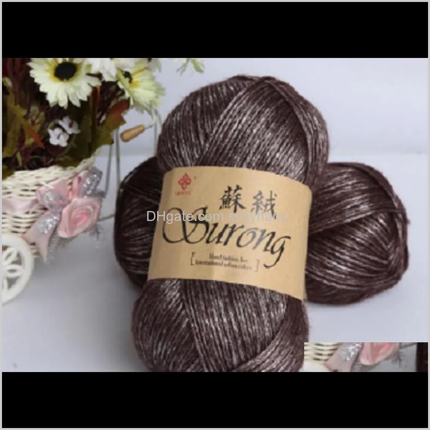 100g/ball silk cotton knitting yarn crochet needlework thick wool thread yarn for hand knitting scarf sweater eco-friendly